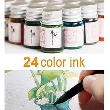 Encre Durable pour écriture lisse, bouteille en verre, 24 couleurs, offre spéciale