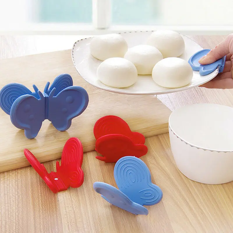 Pot Clips Adorable Butterfly-Shaped Silicone Anti-Scald Device Kitchen Tool Gadget Random Colors | Дом и сад