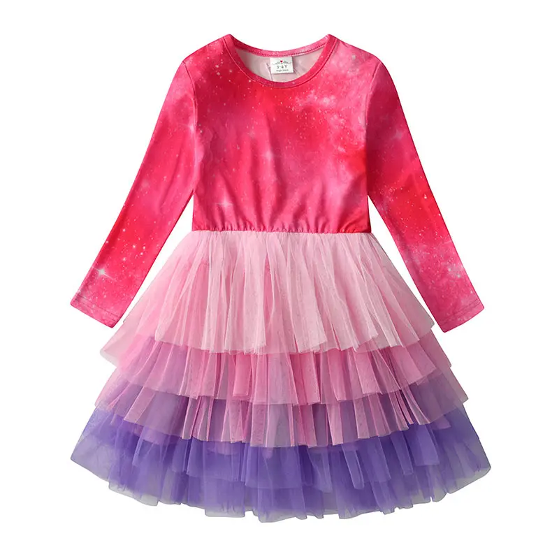 DXTON/платья с длинными рукавами для девочек; детское платье с единорогом для девочек; коллекция года; Рождественская Детская одежда; хлопковое платье принцессы для малышей; От 3 до 8 лет