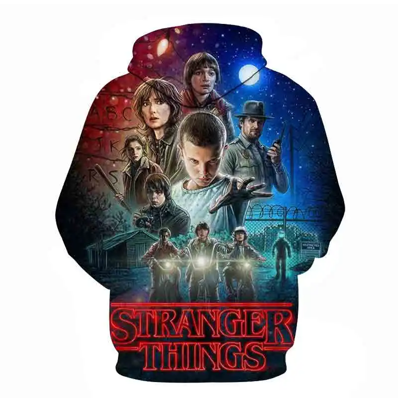 Stranger Thing s Новая мода 3D печатная белая мужская толстовка с капюшоном модная графическая Толстовка Повседневный Уличная пуловер хип хоп толстовки уличная одежда Stranger Thing