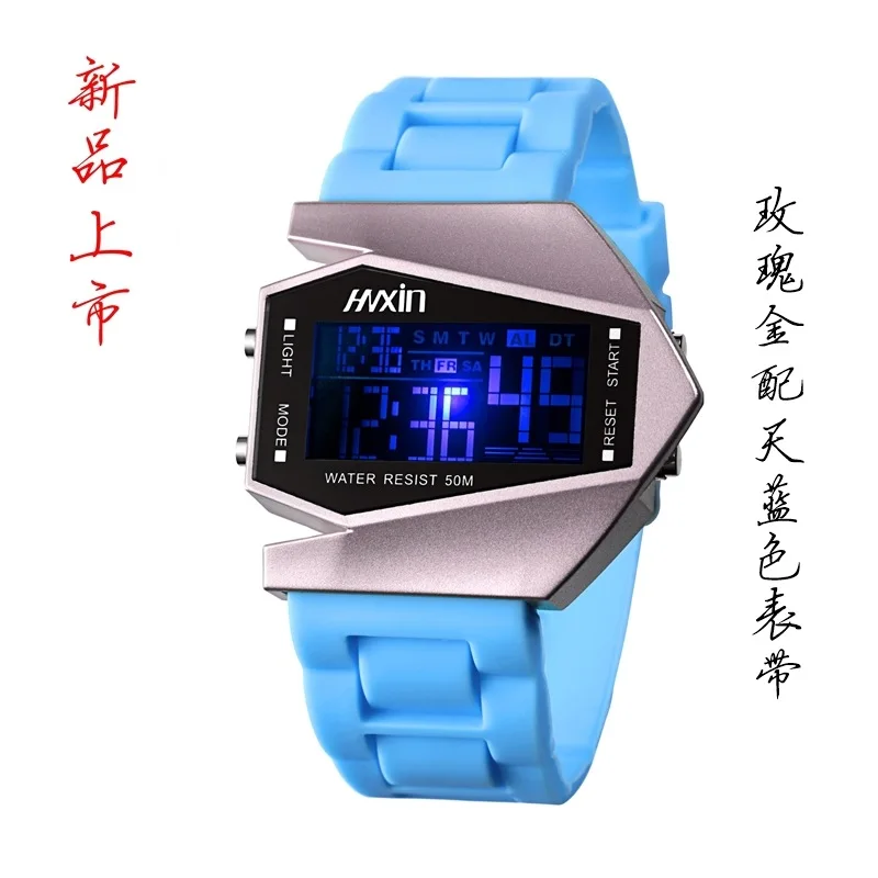 

New Style 1081f Waterproof seven colours dai Alarm Clock Fashion Students Electronic Watch Airplane LCD Classic Style