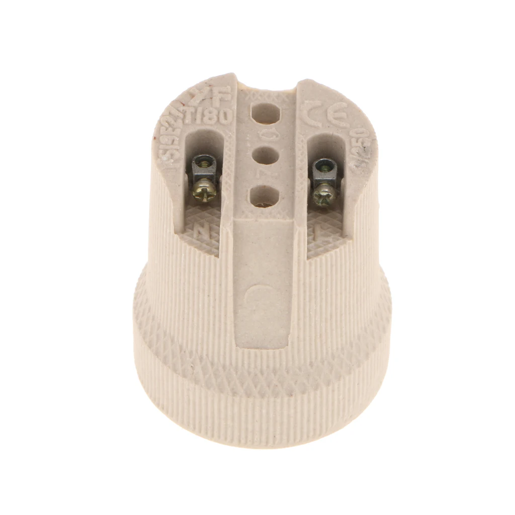 E27 Base Ceramic Lamp Holder Socket for Halogen LED Light Bulb Down Light AC110-220V