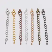 20 шт./лот, 5, 7 см, застежка-карабин, коннектор с расширенным тональным удлинением, хвостовая цепочка, ожерелье в форме капли воды для изготовления ювелирных изделий