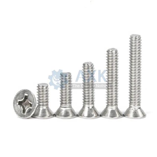 100pcs/lot UNC 6-32*3/16 1/4 5/16 3/8 1/2 5/8 3/4 7/8 1 inch Stainless steel A2 flat head countersunk phillips screw