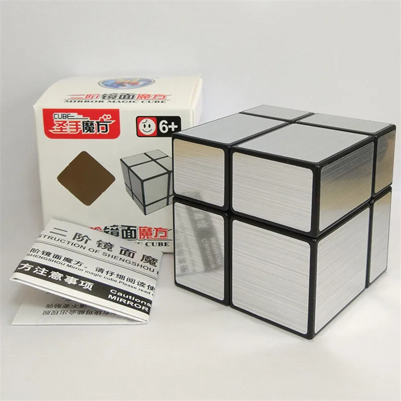Shengshou Зеркало 2x2 магический куб серебро/золото скорость головоломка Cubo Magico Профессиональный развивающие антистрессовые Кубики Игрушки для детей
