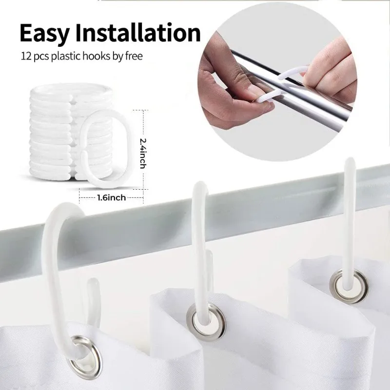 Shower Curtains Bathroom Shower Curtain Waterproof Modern Plaid Pebble Printed Bathing Partition Curtain with Hooks