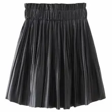 Женская юбка из искусственной кожи с эластичной талией в европейском и американском стиле, осень, темпераментные элегантные юбки с высокой талией для женщин
