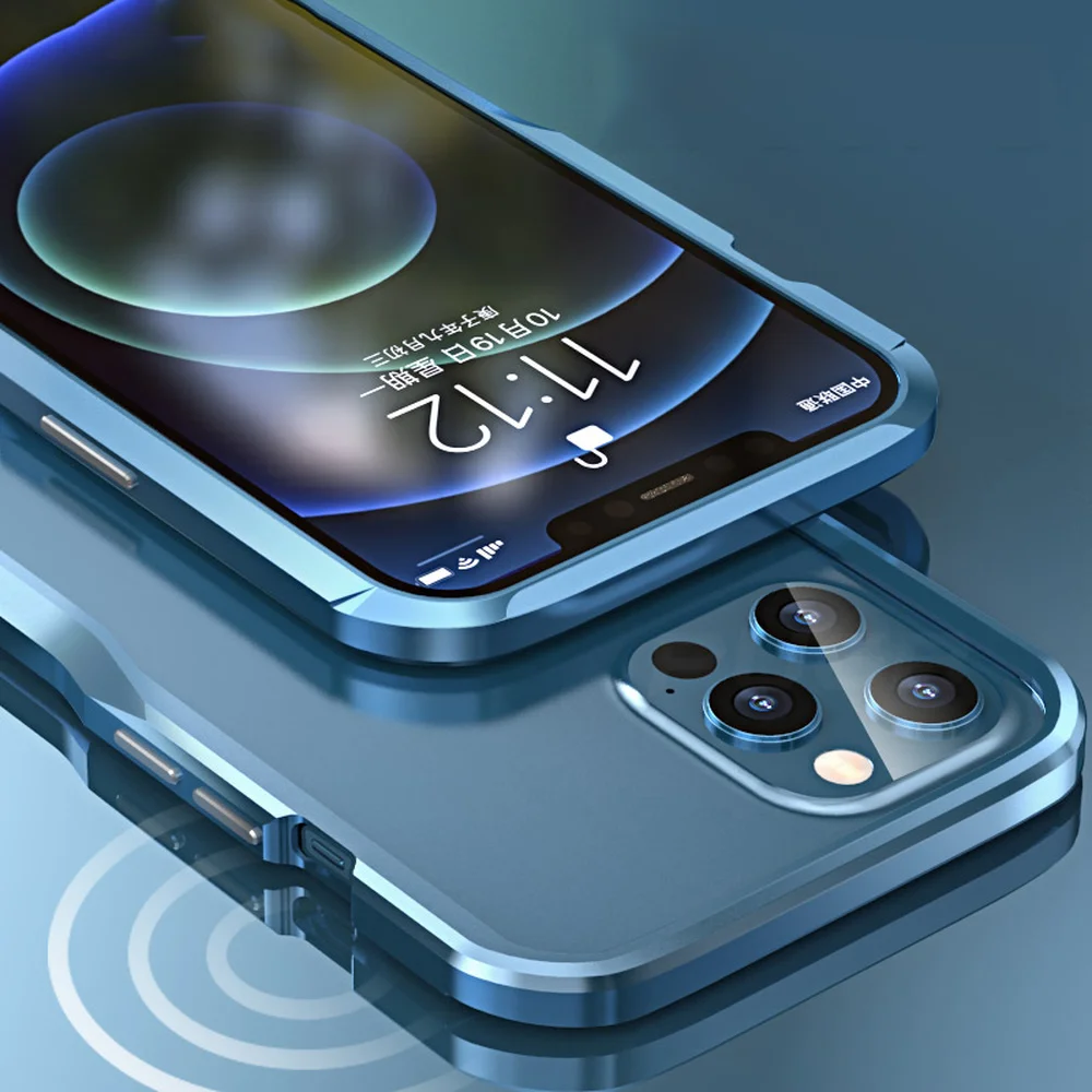 

Luxury Aluminum alloy Metal Bumper Case For iPhone 12 Pro MAX Mini Shockproof Armor Frame Case for iPhone12 Pro Max Cover Coque