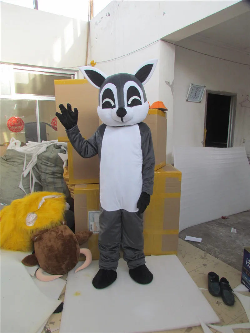 

New Version grey fox doll Mascot Costume Adult Birthday Party Fancy Dress Halloween Cosplay Outfits Clothing Xmas