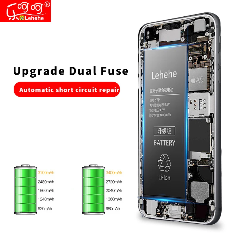 

LEHEHE Battery for iPhone 7 7P high capacity 2950mAh high quality zero cycle lithium battery with free removal tool