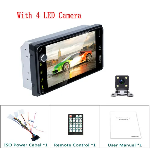 Автомагнитола Camecho 2 DIN, 7 дюймов, Авторадио, Android, зеркальная связь, MP5, мультимедийный плеер, аудио, стерео, FM/USB/AUX/SD, для Toyota - Цвет: Красный