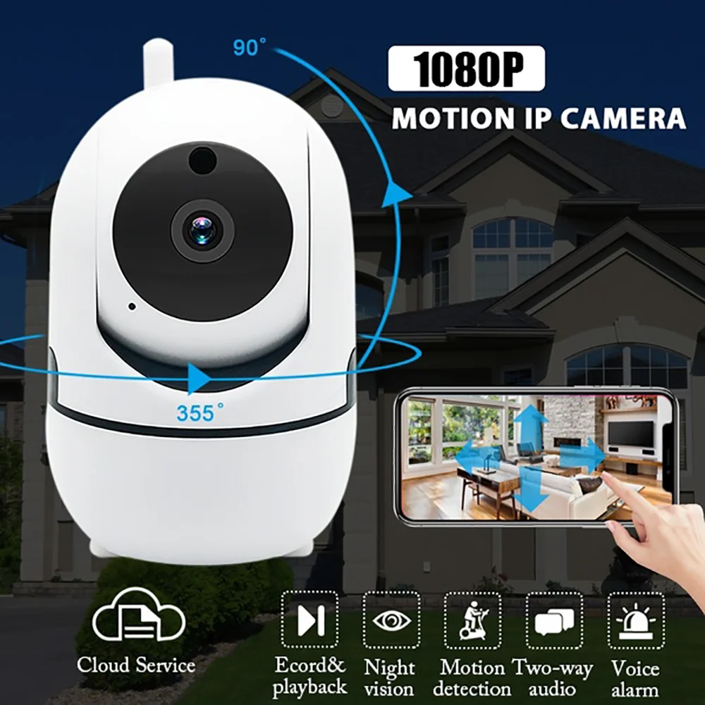 1080P Full HD беспроводная Wifi мини Сетевая камера видеонаблюдения ИК ночного видения с автоматическим отслеживанием домашняя камера видеонаблюдения