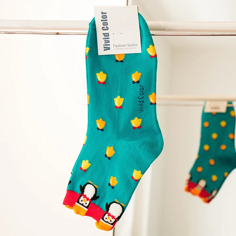 Хлопковые носки с изображением Микки из мультфильма Диснея; сезон осень-зима; рождественские носки Санта-Клауса с изображением снежного лося; подарок; теплые женские носки; рождественские носки - Цвет: SD1-4