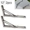 2pcs 12'' Table Bracket Stainless Steel Wall Mounted Folding Table Shelf Support Bracket for home marine boat yacht accessories ► Photo 1/6