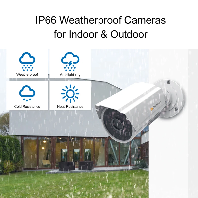 Jennov 4CH 1080P AHD DVR комплект 2MP система видеонаблюдения 4 шт. уличные HD камеры 8 контактов NVR аудио P2P ночное видение HDMI CCTV