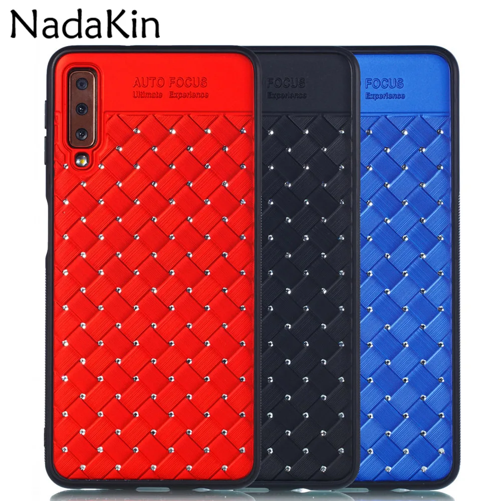 Luxury Glitter Weave Back Case for Samsung Galaxy A10 A20 A30 A50 M10 M20 M30 A6 Plus A9 A7 2018 Diamond Fitted Cover Shell |