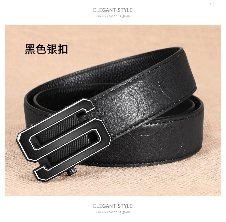 Genuine Leather Automatic Buckle Cowhide Belt Male Young And Middle-aged Leisure luxury designer cowboy g belts high quality