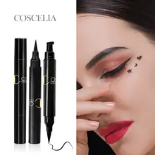 1 шт. 2-в-1 двухглавый уплотнитель Черная Подводка для глаз треугольная печать подводка для глаз водонепроницаемый набор для макияжа глаз с подводкой для глаз Ручка подводка для глаз штамп