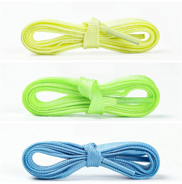Flat Fluorescent Shoelaces Self-luminous Luminous Shoelace Unisex Shoe Laces Glow In The Dark Night Color 80 100 120 140 160 CM