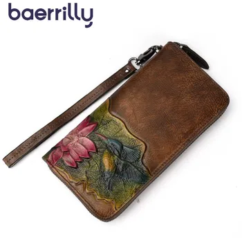 

High-capacity Women Long Wallets Embossing Wallet Female Genuine Leather Rfid Card Holder Ladies Clutch Bags Coin Purse Girl