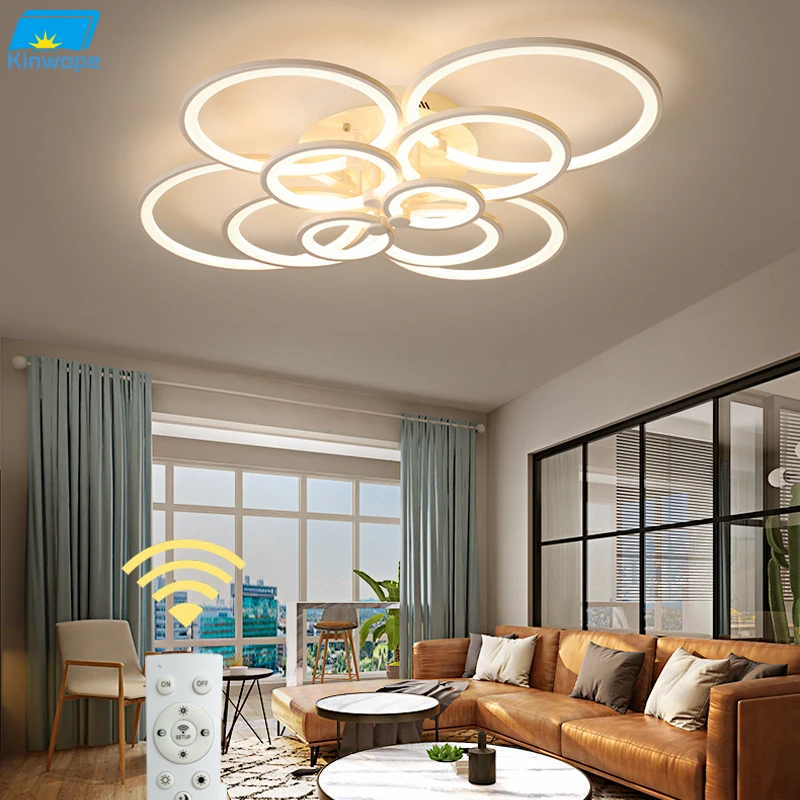 Modern Simple LED Ceiling Lamp Kinwope Personality Circle Ring Bedroom Creative Art Acrylic Living Room Dining | Лампы и освещение