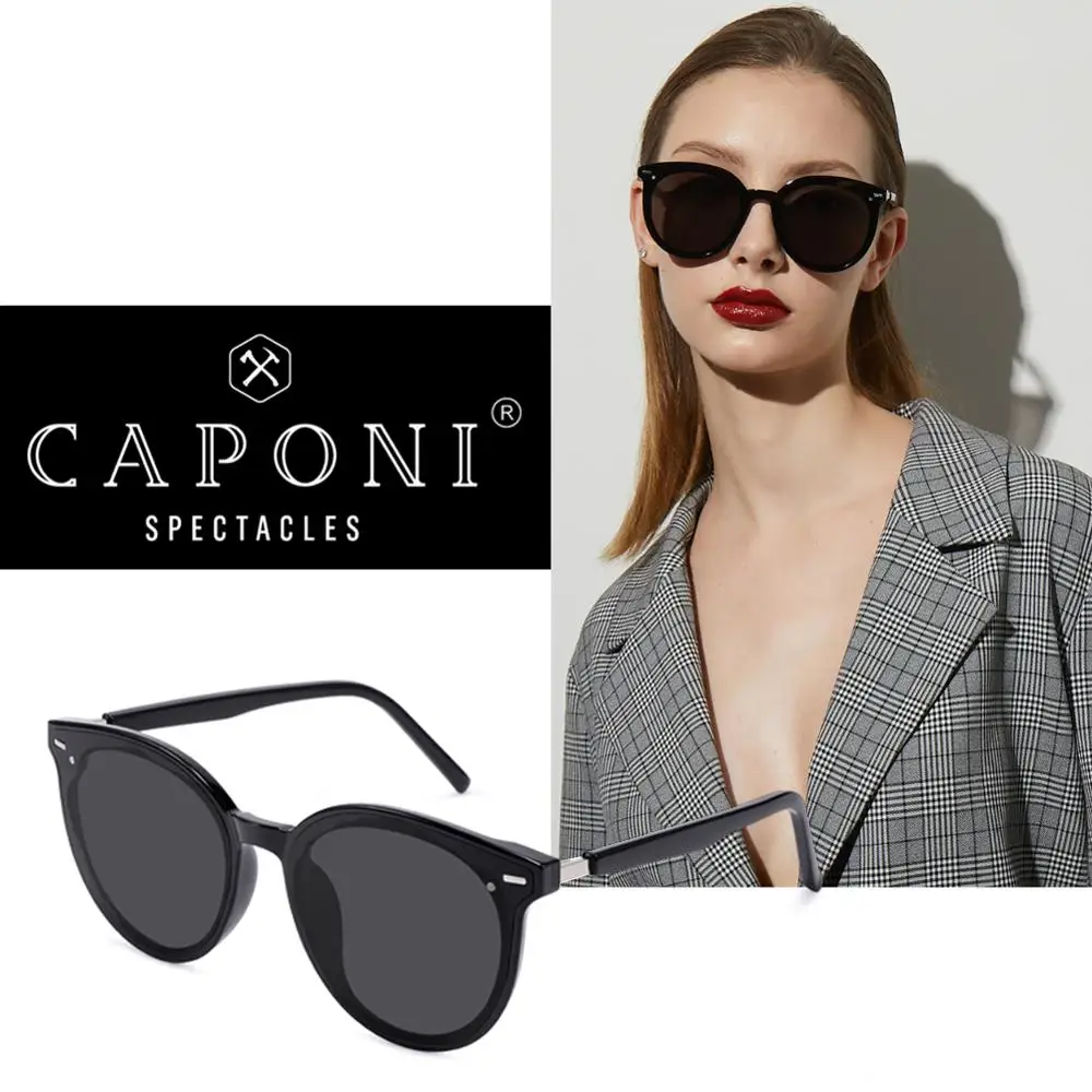 

CAPONI Unisex Polarized Sun Glasses Luxury Design Brands Couple Gentle Sunglasses New Trending Unique Female Shades CP2105