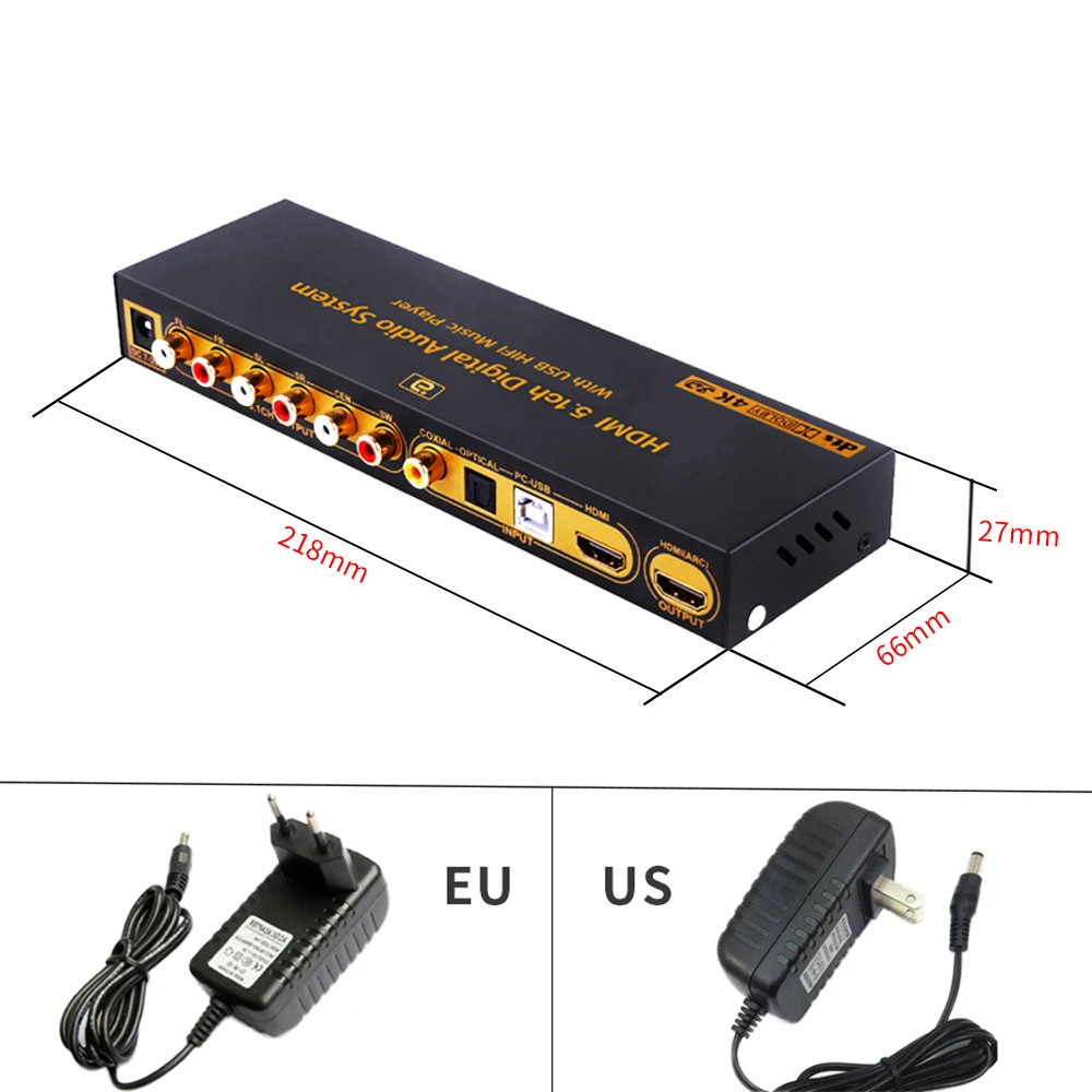 HD815B HDMI 5,1 аудио конвертер декодер ЦАП DTS AC3 FLAC APE 4 к* 2 к HDMI экстрактор конвертер сплиттер цифровой SPDIF ARC