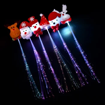 

New Bracelet 12PCS LED Flashing Christmas Necklace Finger Ring Hair Clip Kids Light Up Toys Birthday Glow Party Year Gift