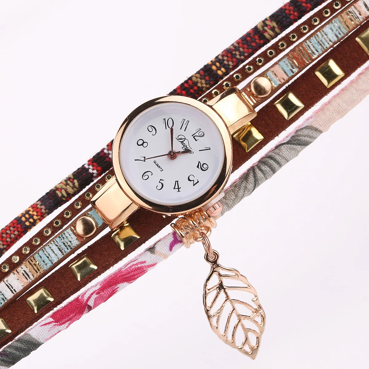 Quartz Watches Beautiful Casual Elegant Weave Watches Girls Wrist Watch For Women Lady Christmas Decorations Decorative Glasses 6