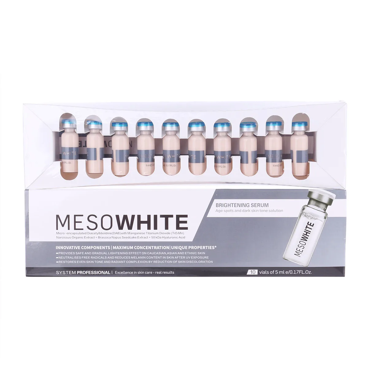 

10Pcs 5ml Meso White Brightening Serum Glow Skin Cream Skin Whiteing Concealer Makeup Foundation New