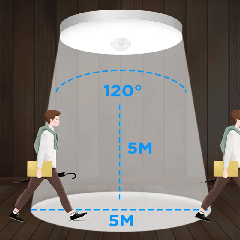 Led Motion Sensor Light 110v 220v Lamp With Motion Sensor Ceiling 15W 20W 30W Bedroom PIR Night Lights For Home Toilet Lighting