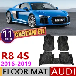 Автомобильные кожаные коврики на заказ для Audi R8 4S 2016 ~ 2019, 2 места, водостойкий анти-грязный автомобильный коврик для ног, аксессуары для