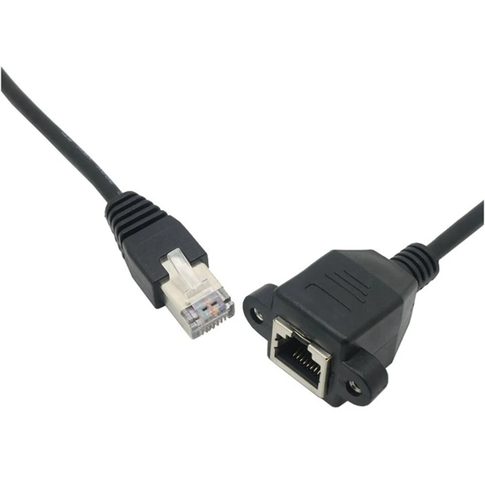 1개 30cm 50cm 100cm 150cm 8핀 RJ45 케이블 남성-여성 나사 패널 마운트 이더넷 LAN 네트워크 8핀 연장 케이블