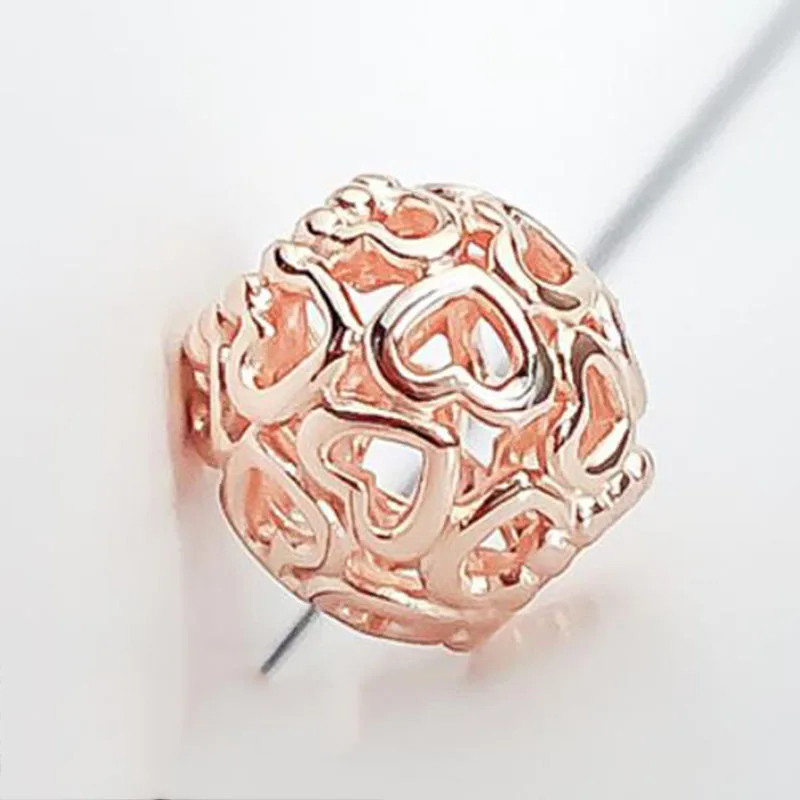 

100% 925 Sterling Silver Bead Rose Gold Hollow Figure 8 Beads Fit Pandora Women Bracelet & Necklace Diy Jewelry