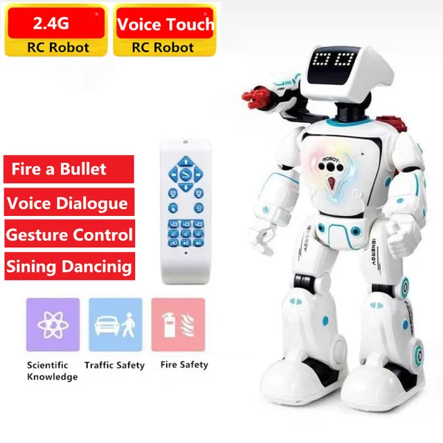 Remote Control Intelligent Smart Robot Voice Conversation Gesture Touch Sensing Battle Mode Launch Bullet RC Robot  Child Gift 1