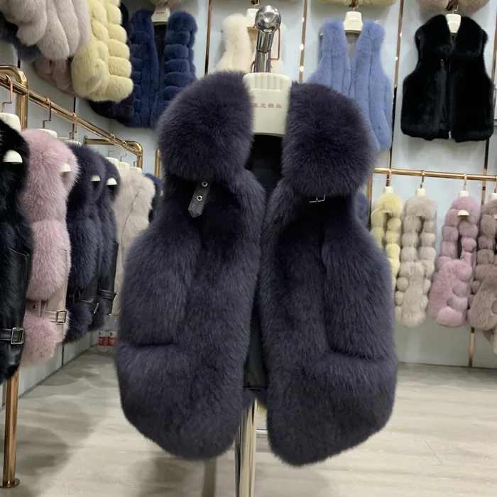 Новое поступление, милая модная женская шуба Highstreet, современная женская шуба из натурального меха лисы, очень удобная мягкая шуба из натурального меха
