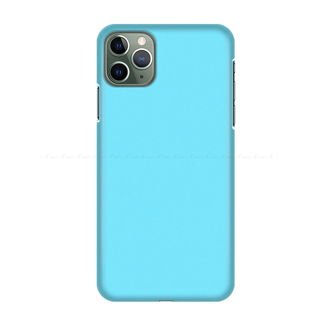 Роскошный Жесткий PC матовый чехол для телефона Ультра тонкий пластиковый чехол для iPhone 11 Pro Max XR XS Max X 8 7 6 6S Plus 5S 5 5C SE - Цвет: Небесно-голубой