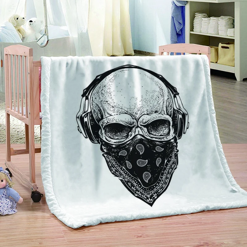 150x200 см одеяло Хэллоуин традиционные розы ужас узор теплое одеяло из микрофибры