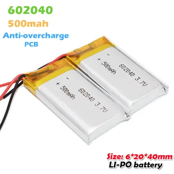 

602040 3.7V 500mah Li-ion lithium polymer Rechargeable battery For MP3 MP4 Smart Watch Bluetooth headset Backup Power Li-po cell