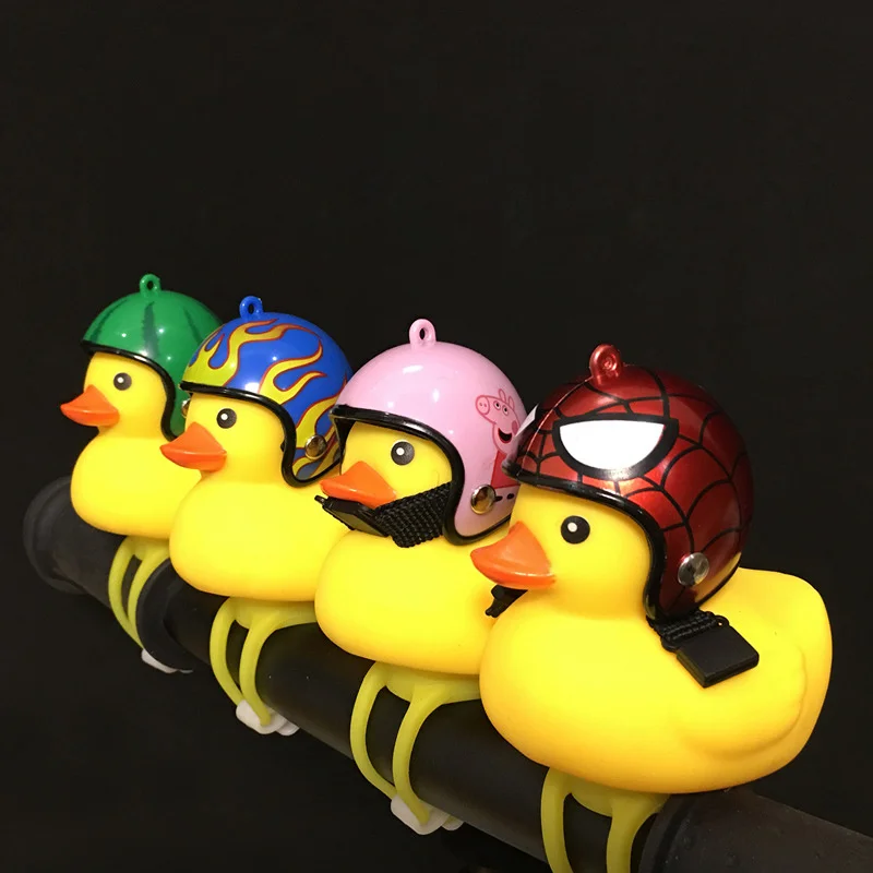 Silicone Little Yellow Duck Shape Bicycle Bell, guiador brilhante, pato