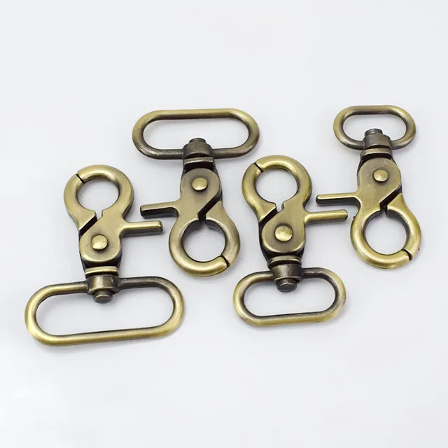 brass Комплект из 2 предметов Meetee 20/25/32/38 мм Чемодан ремень с металлической пряжкой сумки карабин карабины оснастка поворотным спусковым крючком воротник аксессуары для ручной работы - Цвет: brass