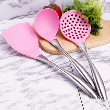 

1pcs Kitchen Non-stick Cooking Tools Silicone Spoon Spatula Ladle Egg Beaters Shovel Utensils Baking Dinnerware Accessories