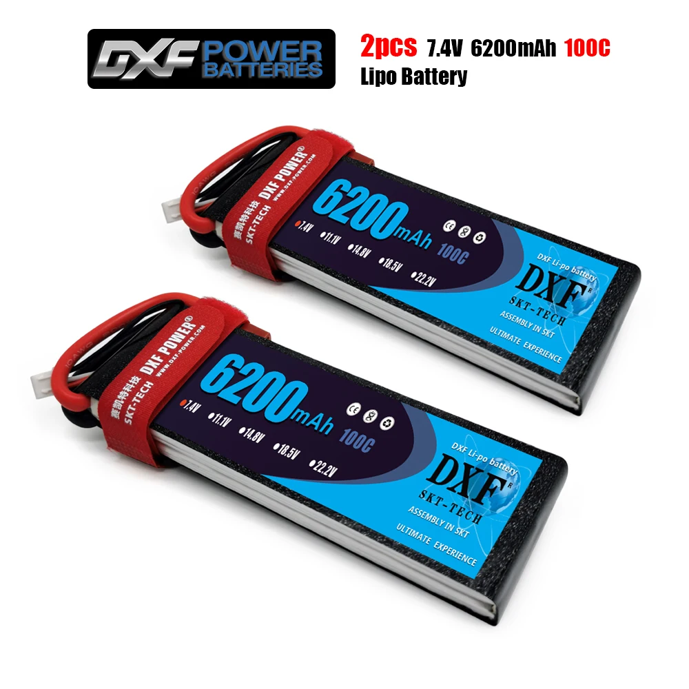 DXF 2S 7 4 V 6200mah 100C-200C Lipo батарея XT60 T Deans XT90 EC5 для FPV Дрон самолет гоночный автомобиль