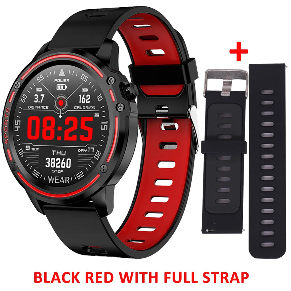 add extra strap Greentiger ЭКГ+ PPG Смарт часы кровяное давление кислород IP68 Водонепроницаемый сердечный ритм погода музыка камера L8 Smartwatch VS L5 L7 - Цвет: add extra strap