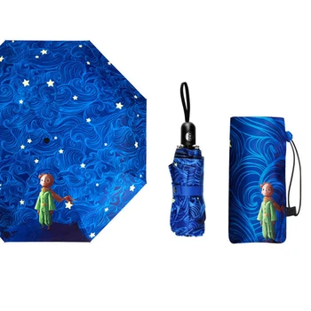 

The Little Prince Automatic Mini Rain Sun Umbrella For Women Portable Compact UV Umbrella Artistic Parasol For Female