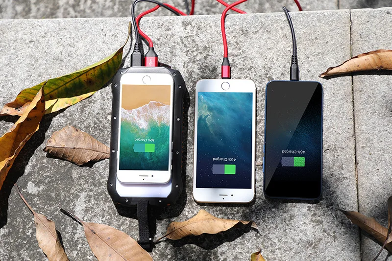 Чехол для аккумулятора на солнечной батарее 26800mah 3.1A, быстрая зарядка, водонепроницаемый внешний аккумулятор, внешний аккумулятор, зарядка для смартфона