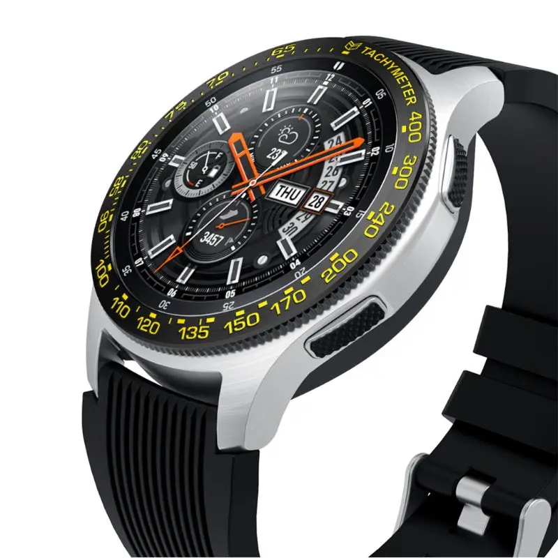 Металлический ободок против царапин кольцо клеющаяся Крышка Замена для samsung Galaxy Watch 46 мм для Galaxy gear S3 Frontier