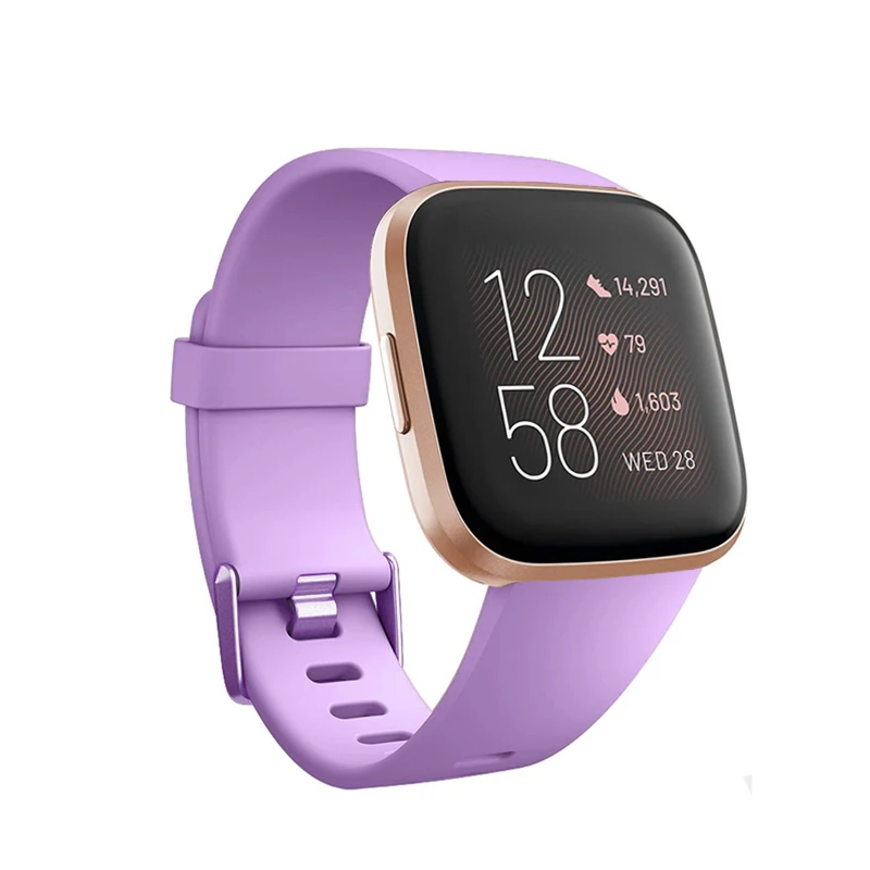 Baaletc для Fitbit Versa/Versa 2 сменные полосы цветной ремешок на запястье спортивный стиль с отверстиями мягкий материал умные часы браслет - Цвет: purple