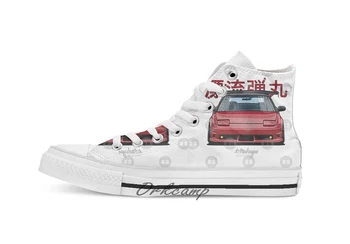 

Silvia 240SX red Custom Casual High Top lace-up Canvas shoes sneakers Drop shipping