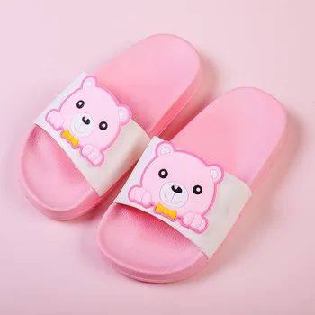 

Cartoon Doll Head Three-dimensional Bear Rabbit Cute Men And Women Baby Children's Slippers Non-slip Soft Bottom Children's Sand